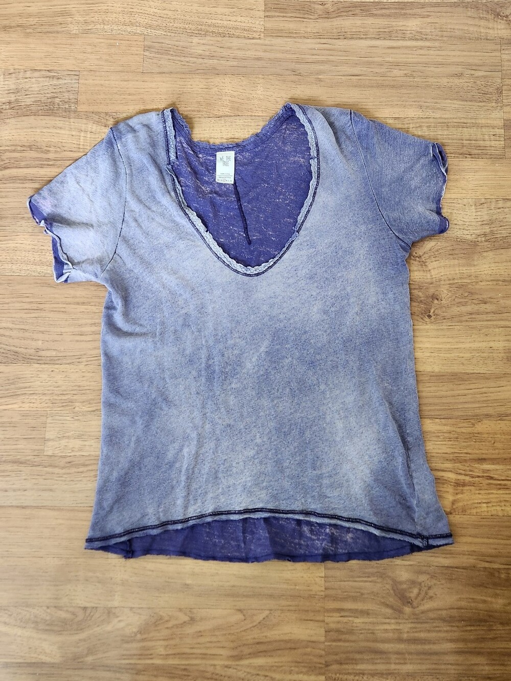 We the free Washed Saturday Purple V-Neck Top